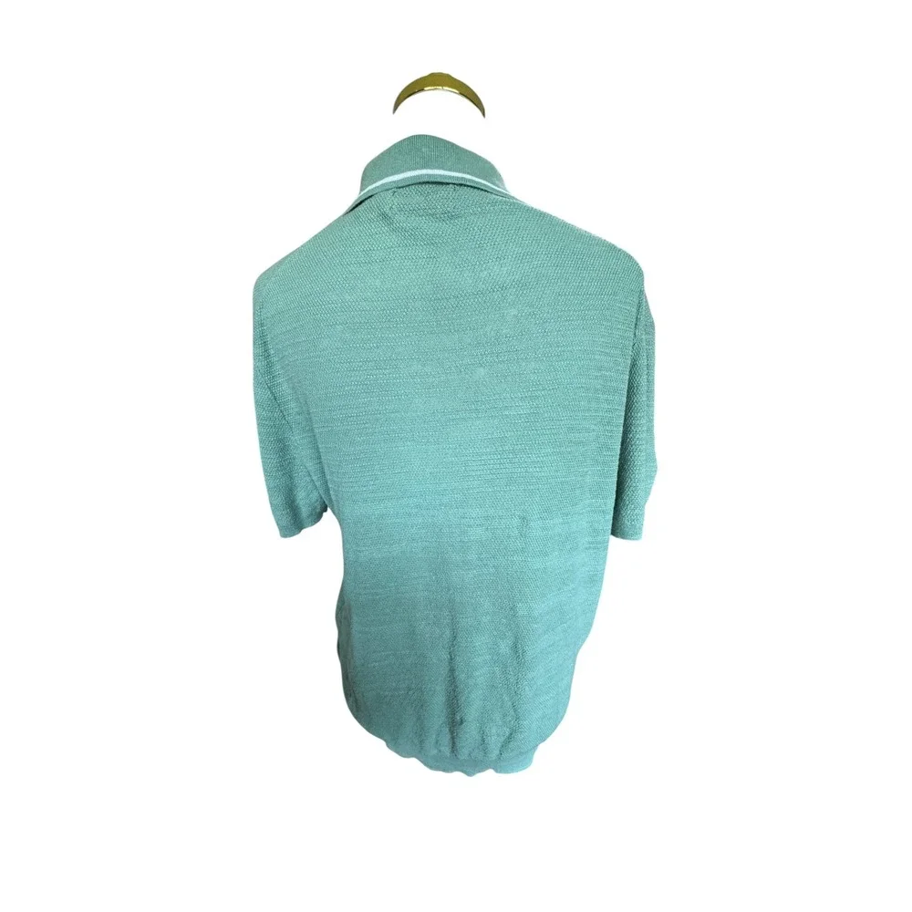 Polo Ralph Lauren Knit Polo Shirt Mens M Faded Mint Cotton Linen Sweater NWT